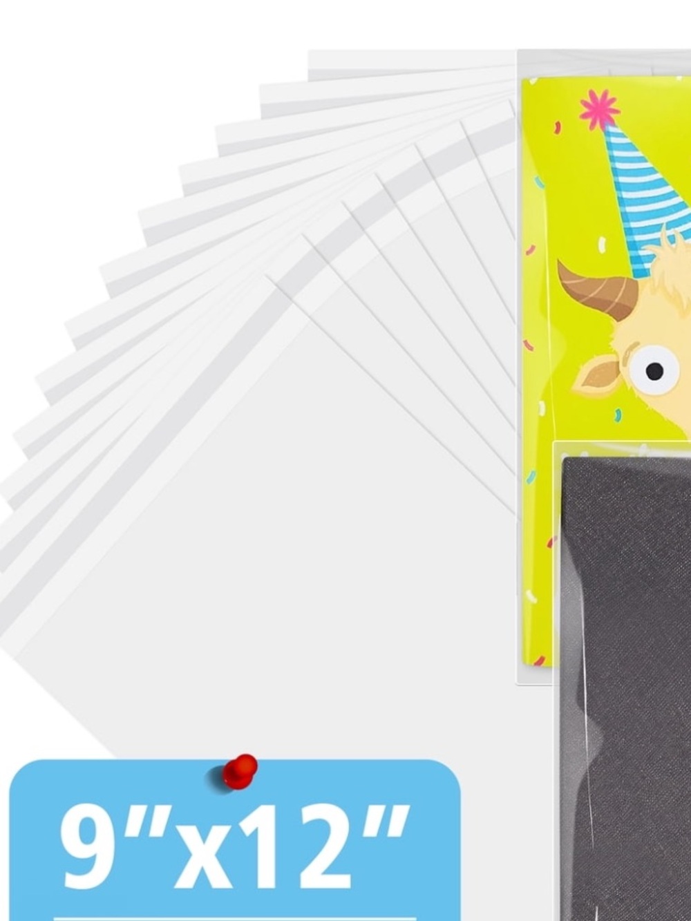 9 x 12 inches Self-Adhesive Cellophane Bags, 25 count